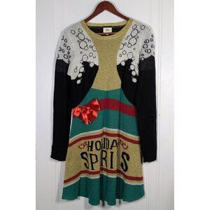 Vintage Y2K Born Famous Holiday Spirits Sweater Dress Womens Size XL Christmas